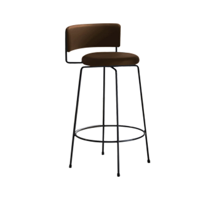 Industrial Style Metal Bar Stool Footrest Counter Stool for Living Room Brown 1 Piece Clearhalo 'Bar Furniture' 'Bar Stools' 'bar_stools' 'furn' 'furn_bar_stools' 'Furniture' 'Kitchen & Dining Furniture' 7806674