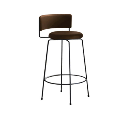 Industrial Style Metal Bar Stool Footrest Counter Stool for Living Room Brown 1 Piece Clearhalo 'Bar Furniture' 'Bar Stools' 'bar_stools' 'furn' 'furn_bar_stools' 'Furniture' 'Kitchen & Dining Furniture' 7806674
