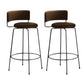 Industrial Style Metal Bar Stool Footrest Counter Stool for Living Room Brown 2 Piece Set Clearhalo 'Bar Furniture' 'Bar Stools' 'bar_stools' 'furn' 'furn_bar_stools' 'Furniture' 'Kitchen & Dining Furniture' 7806675