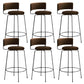 Industrial Style Metal Bar Stool Footrest Counter Stool for Living Room Brown 6 Piece Set Clearhalo 'Bar Furniture' 'Bar Stools' 'bar_stools' 'furn' 'furn_bar_stools' 'Furniture' 'Kitchen & Dining Furniture' 7806677
