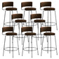Industrial Style Metal Bar Stool Footrest Counter Stool for Living Room Brown 8 Piece Set Clearhalo 'Bar Furniture' 'Bar Stools' 'bar_stools' 'furn' 'furn_bar_stools' 'Furniture' 'Kitchen & Dining Furniture' 7806678