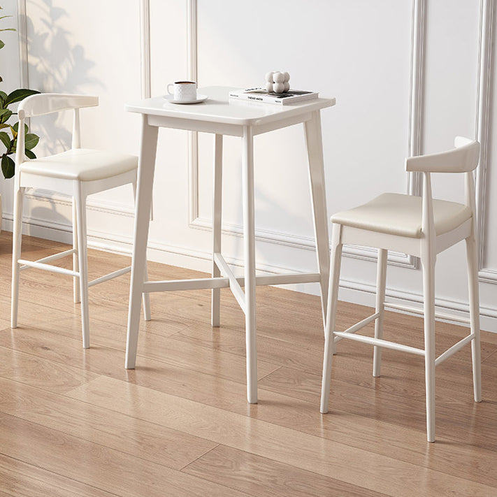 1/2/3 Pieces Bar Stool and Table Set Solid Wood Round for Dining Room