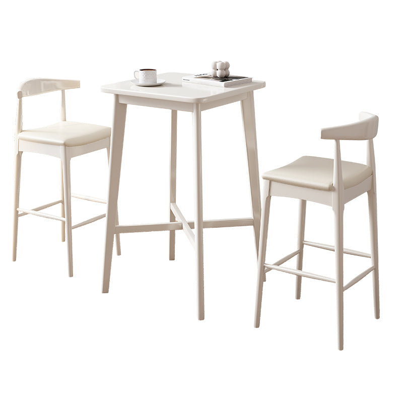 1/2/3 Pieces Bar Stool and Table Set Solid Wood Round for Dining Room