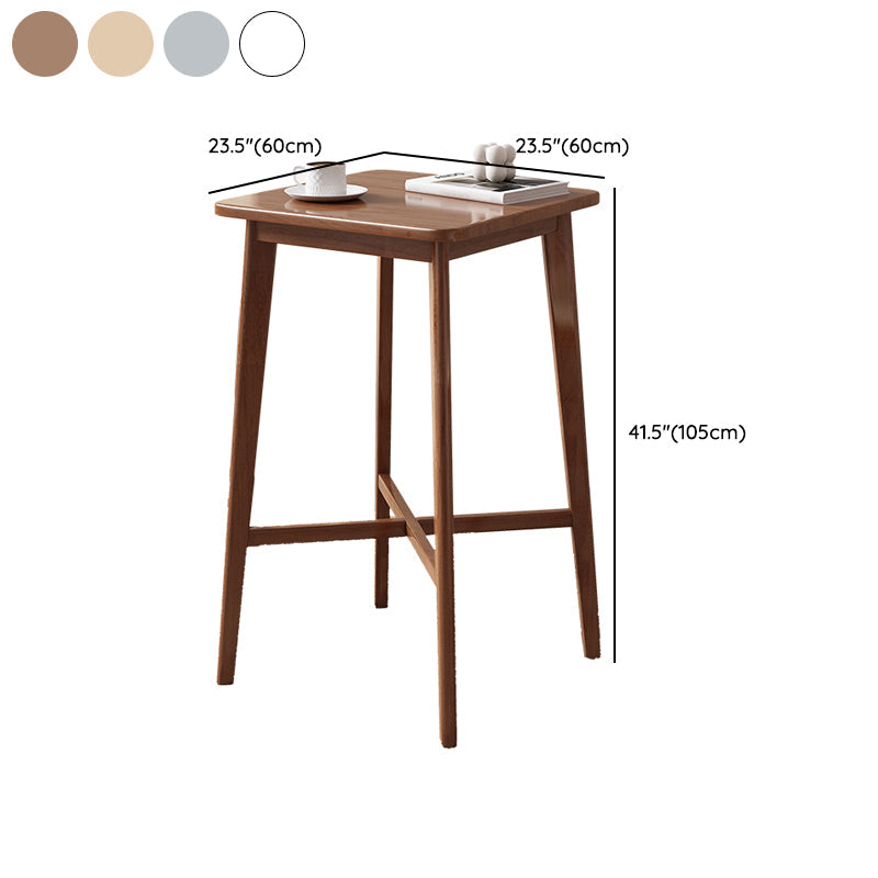 1/2/3 Pieces Bar Stool and Table Set Solid Wood Round for Dining Room