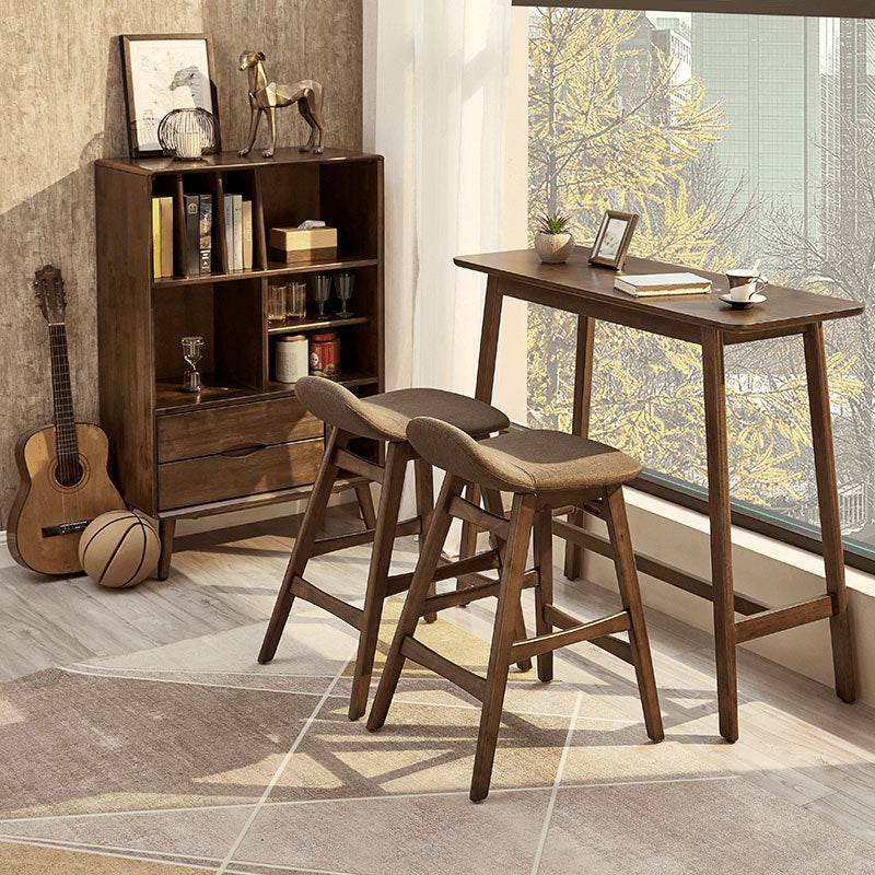 1/3/4 Pieces Table and Stool Set Contemporary Brown Solid Wood Table & Chair(s) 47"L x 24"W x 42"H 3 Piece Set Clearhalo 'Bar Furniture' 'furn' 'furn_home_bar_bar_sets' 'Furniture' 'Home Bars & Bar Sets' 'home_bar_bar_sets' 'Kitchen & Dining Furniture' 7806915