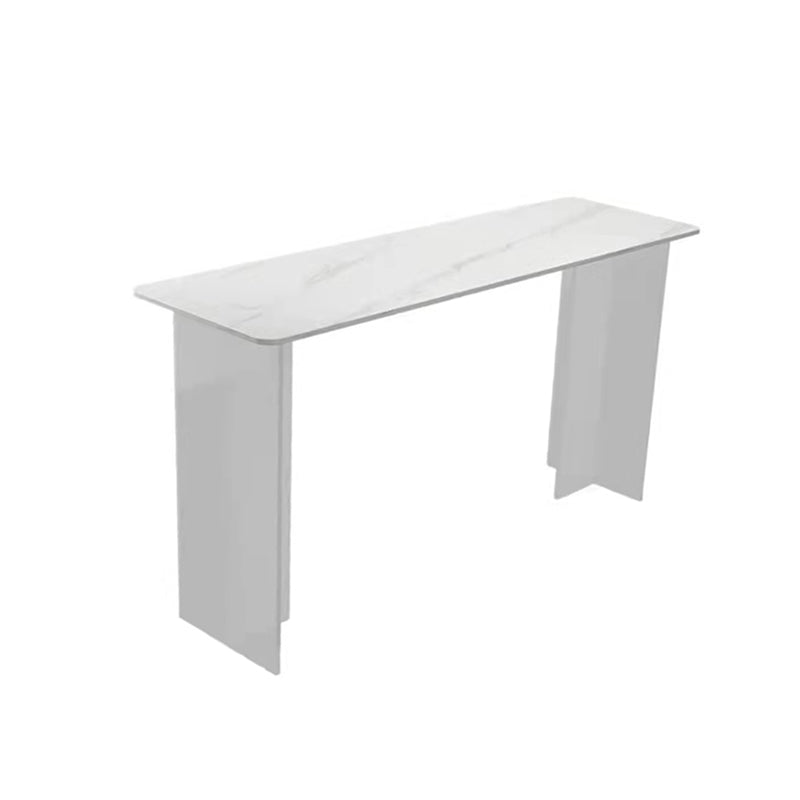 Table de bar rectangulaire en pierre blanche avec base en acrylique pour la maison