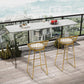 Table de bar rectangulaire en pierre blanche avec base en acrylique pour la maison
