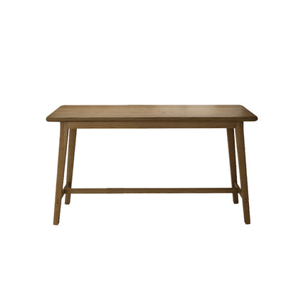 Brown Ash Wood Rectangle Bar Table with Trestle for Living Room