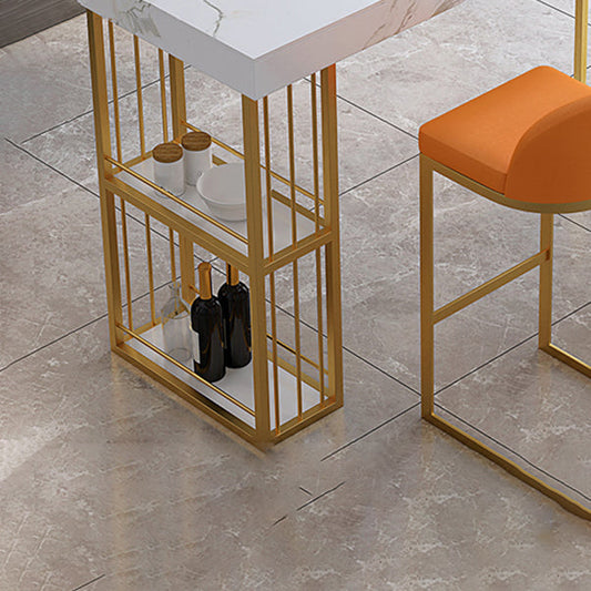 Hedendaagse gesinterde stenen bovenkanttafel met dubbele voetstuk