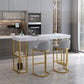 Contemporary Sintered Stone Top Counter Table with Double Pedestal Clearhalo 'Bar Furniture' 'Bar Tables' 'bar_tables' 'furn' 'furn_bar_tables' 'Furniture' 'Kitchen & Dining Furniture' 7807010