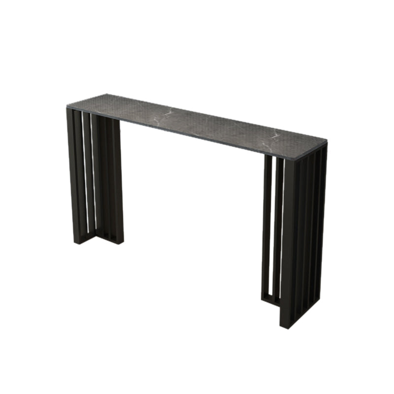 Modern Rectangle Sintered Stone Top Bar Table for Kitchen Dining Room Gray Without Chairs Clearhalo 'Bar Furniture' 'Bar Tables' 'bar_tables' 'furn' 'furn_bar_tables' 'Furniture' 'Kitchen & Dining Furniture' 7807014