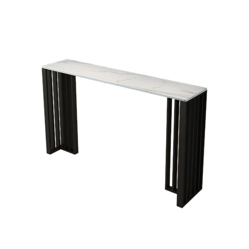 Modern Rectangle Sintered Stone Top Bar Table for Kitchen Dining Room White Without Chairs Clearhalo 'Bar Furniture' 'Bar Tables' 'bar_tables' 'furn' 'furn_bar_tables' 'Furniture' 'Kitchen & Dining Furniture' 7807015