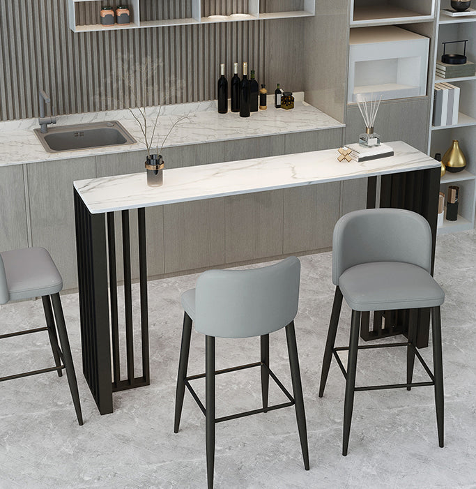 Modern Rectangle Sintered Stone Top Bar Table for Kitchen Dining Room Clearhalo 'Bar Furniture' 'Bar Tables' 'bar_tables' 'furn' 'furn_bar_tables' 'Furniture' 'Kitchen & Dining Furniture' 7807018