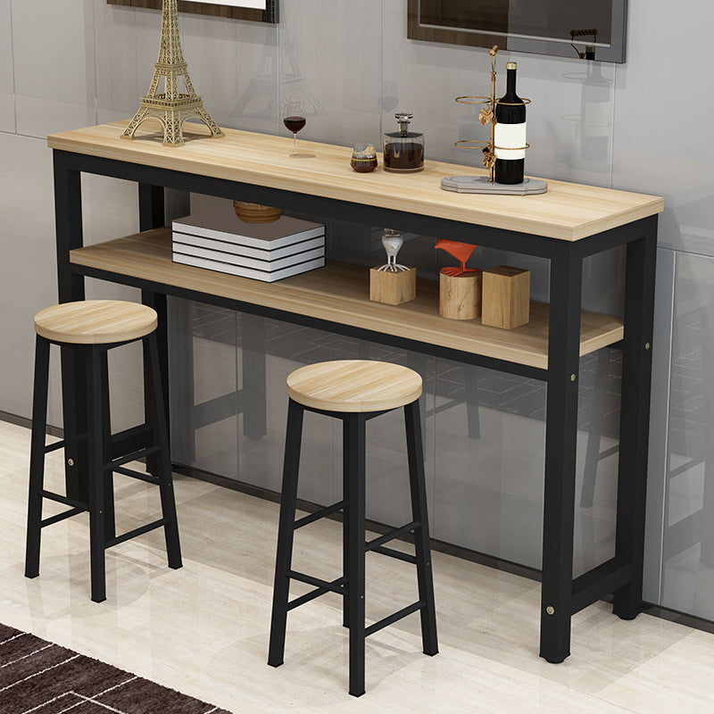Contemporary Style Wood Rectangle Pub Bar Table for Living Room Without Chairs Clearhalo 'Bar Furniture' 'Bar Tables' 'bar_tables' 'furn' 'furn_bar_tables' 'Furniture' 'Kitchen & Dining Furniture' 7807030