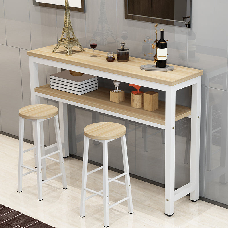 Contemporary Style Wood Rectangle Pub Bar Table for Living Room Clearhalo 'Bar Furniture' 'Bar Tables' 'bar_tables' 'furn' 'furn_bar_tables' 'Furniture' 'Kitchen & Dining Furniture' 7807034