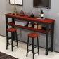 Contemporary Style Wood Rectangle Pub Bar Table for Living Room Brown Without Chairs Clearhalo 'Bar Furniture' 'Bar Tables' 'bar_tables' 'furn' 'furn_bar_tables' 'Furniture' 'Kitchen & Dining Furniture' 7807035