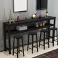 Contemporary Style Wood Rectangle Pub Bar Table for Living Room Clearhalo 'Bar Furniture' 'Bar Tables' 'bar_tables' 'furn' 'furn_bar_tables' 'Furniture' 'Kitchen & Dining Furniture' 7807036