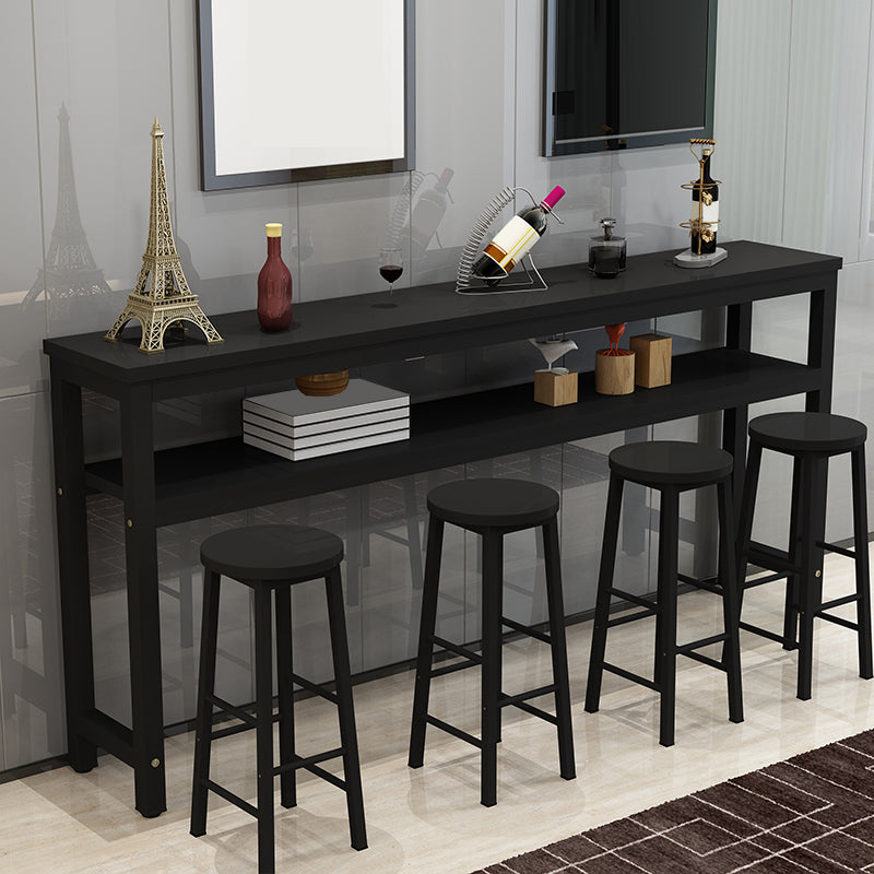 Contemporary Style Wood Rectangle Pub Bar Table for Living Room Clearhalo 'Bar Furniture' 'Bar Tables' 'bar_tables' 'furn' 'furn_bar_tables' 'Furniture' 'Kitchen & Dining Furniture' 7807036