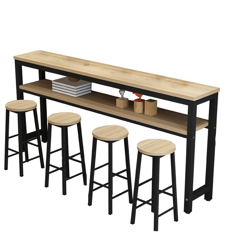 Contemporary Style Wood Rectangle Pub Bar Table for Living Room Clearhalo 'Bar Furniture' 'Bar Tables' 'bar_tables' 'furn' 'furn_bar_tables' 'Furniture' 'Kitchen & Dining Furniture' 7807038
