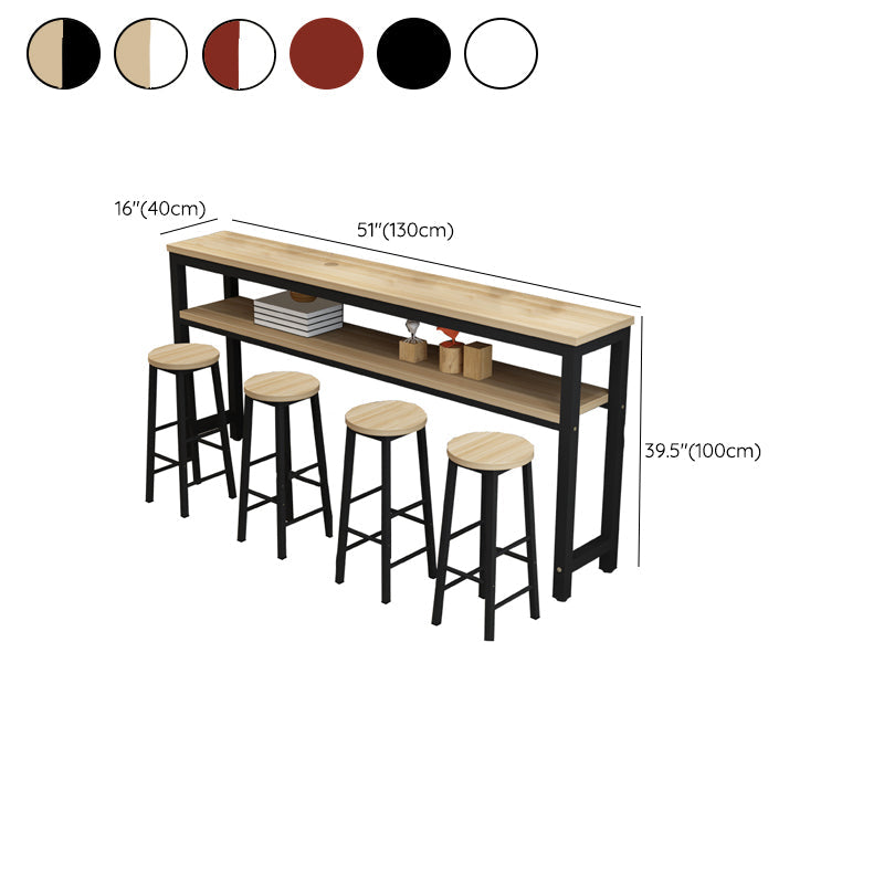 Contemporary Style Wood Rectangle Pub Bar Table for Living Room Clearhalo 'Bar Furniture' 'Bar Tables' 'bar_tables' 'furn' 'furn_bar_tables' 'Furniture' 'Kitchen & Dining Furniture' 7807049