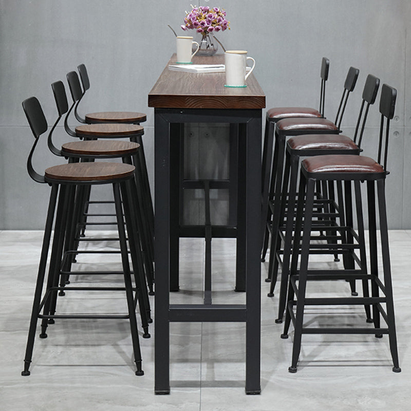 Modern Bar Dining Table Rectangle Bar Solid Wood Table in Brown Clearhalo 'Bar Furniture' 'Bar Tables' 'bar_tables' 'furn' 'furn_bar_tables' 'Furniture' 'Kitchen & Dining Furniture' 7807108