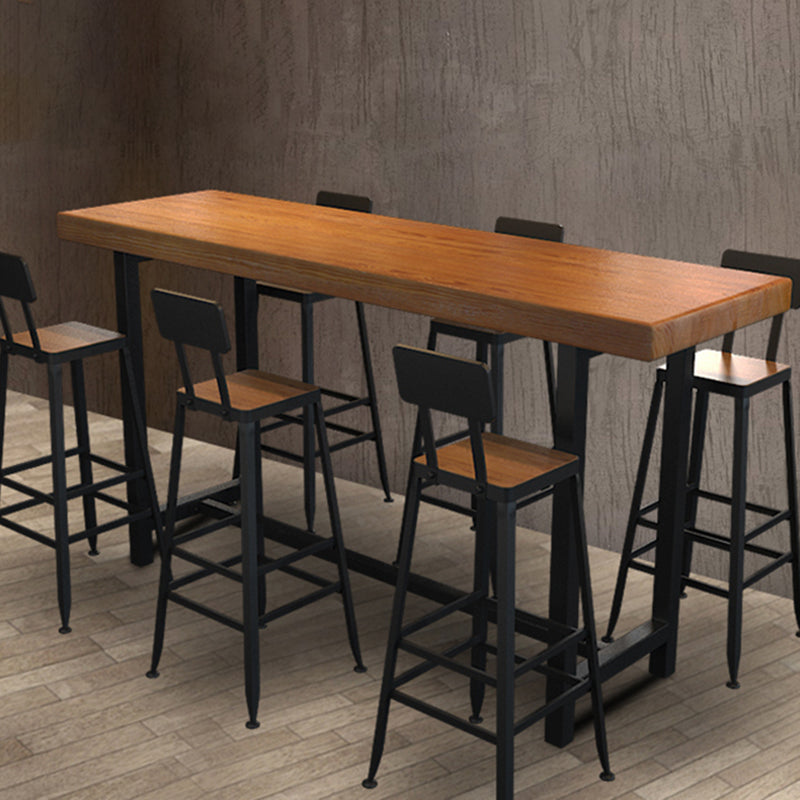 Modern Bar Dining Table Rectangle Bar Solid Wood Table in Brown Clearhalo 'Bar Furniture' 'Bar Tables' 'bar_tables' 'furn' 'furn_bar_tables' 'Furniture' 'Kitchen & Dining Furniture' 7807109
