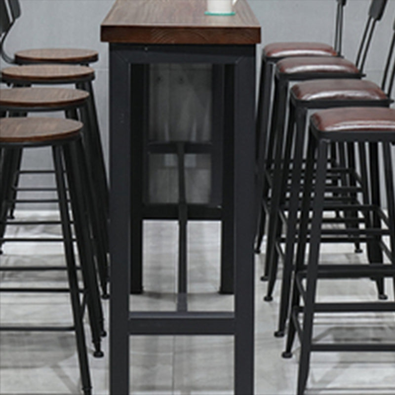 Modern Bar Dining Table Rectangle Bar Solid Wood Table in Brown Clearhalo 'Bar Furniture' 'Bar Tables' 'bar_tables' 'furn' 'furn_bar_tables' 'Furniture' 'Kitchen & Dining Furniture' 7807111