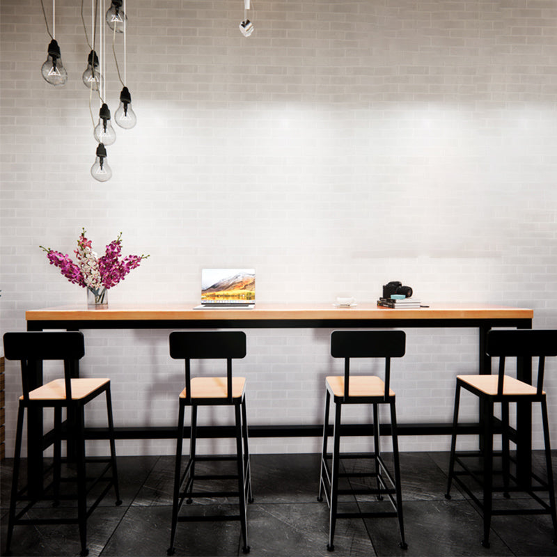 Modern Bar Dining Table Rectangle Bar Solid Wood Table in Brown Clearhalo 'Bar Furniture' 'Bar Tables' 'bar_tables' 'furn' 'furn_bar_tables' 'Furniture' 'Kitchen & Dining Furniture' 7807114