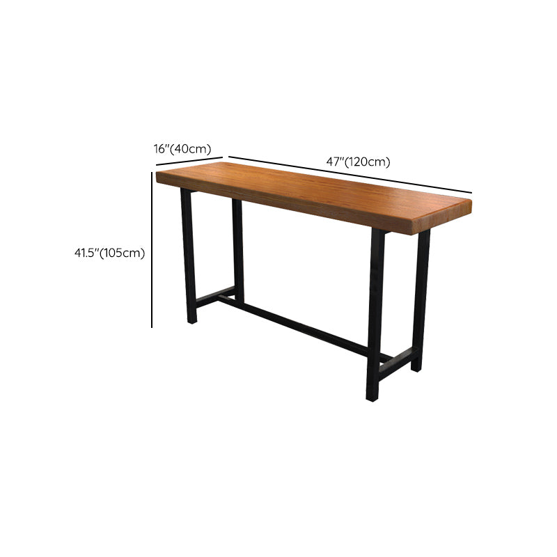 Modern Bar Dining Table Rectangle Bar Solid Wood Table in Brown Clearhalo 'Bar Furniture' 'Bar Tables' 'bar_tables' 'furn' 'furn_bar_tables' 'Furniture' 'Kitchen & Dining Furniture' 7807116