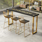Glam Indoor Bar Dining Table Black Rectangle Counter Wine Table