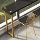 Glam Indoor Bar Dining Table Black Rectangle Counter Wine Table
