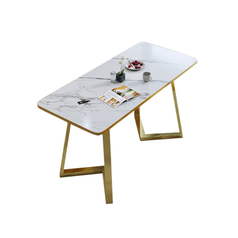 5ピース長方形の形状木製のトップダイニングルームの椅子とテーブルセット