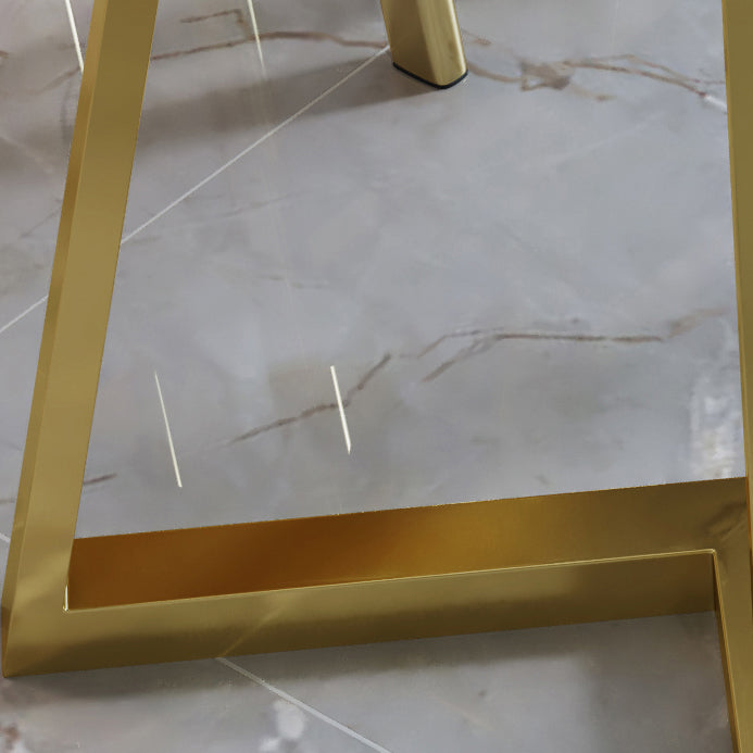 5ピース長方形の形状木製のトップダイニングルームの椅子とテーブルセット