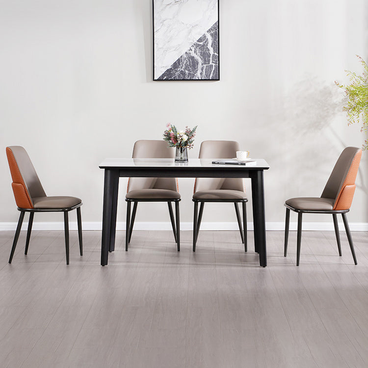 1/5/7 Pieces Modern Sintered Stone White Rectangle Dining Set for Home