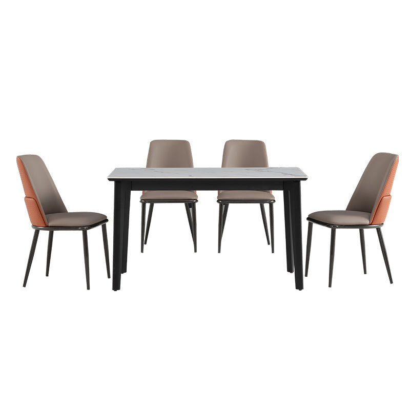 1/5/7 Pieces Modern Sintered Stone White Rectangle Dining Set for Home