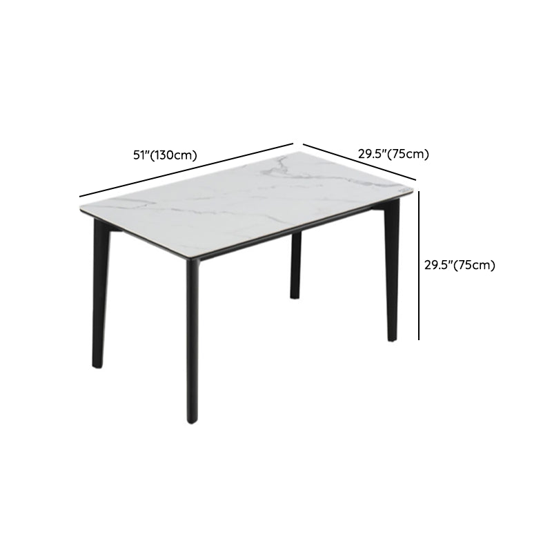 1/5/7 Pieces Modern Sintered Stone White Rectangle Dining Set for Home