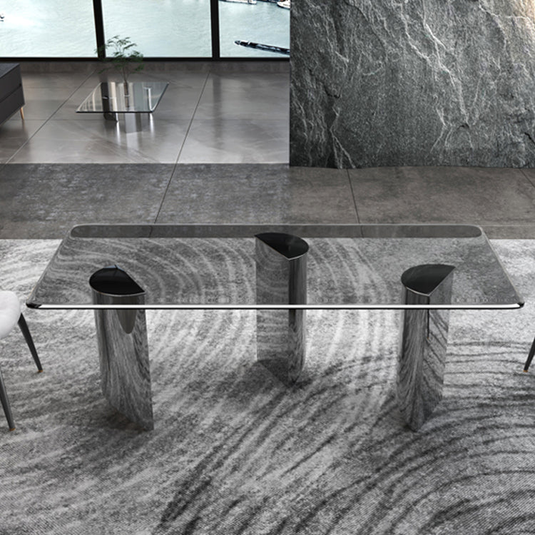 1/2/3 Pieces Modern Rectangle Tempered Glass Top Dining Set for Home