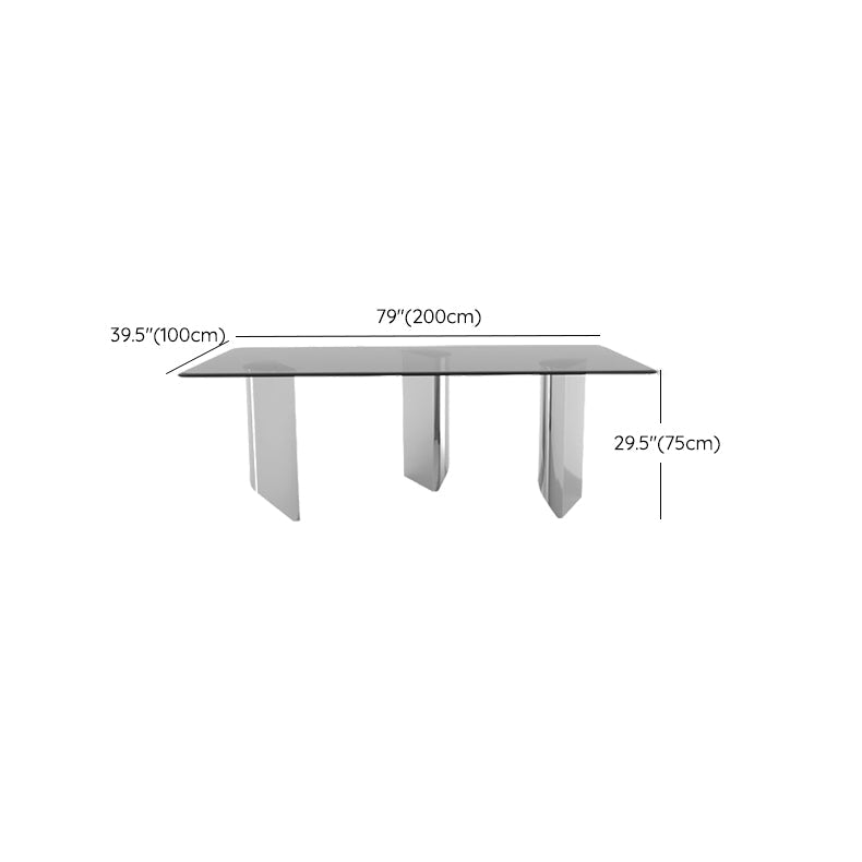 1/2/3 Pieces Modern Rectangle Tempered Glass Top Dining Set for Home