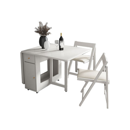 3/5/7ピースモダンな白い木製長方形の折りたたみ折りたたみダイニングセット