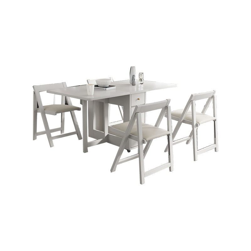 3/5/7ピースモダンな白い木製長方形の折りたたみ折りたたみダイニングセット