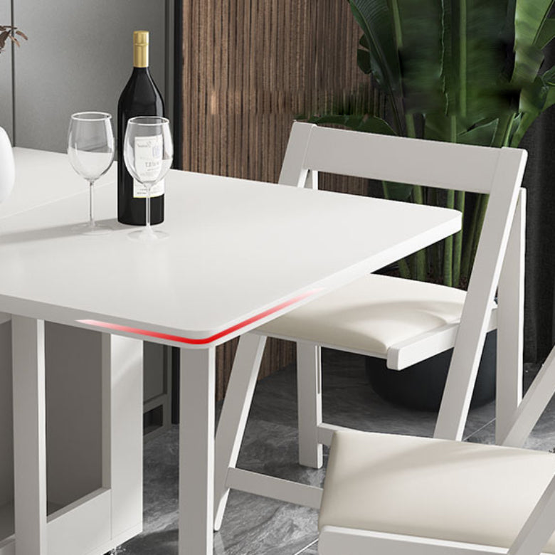 3/5/7ピースモダンな白い木製長方形の折りたたみ折りたたみダイニングセット