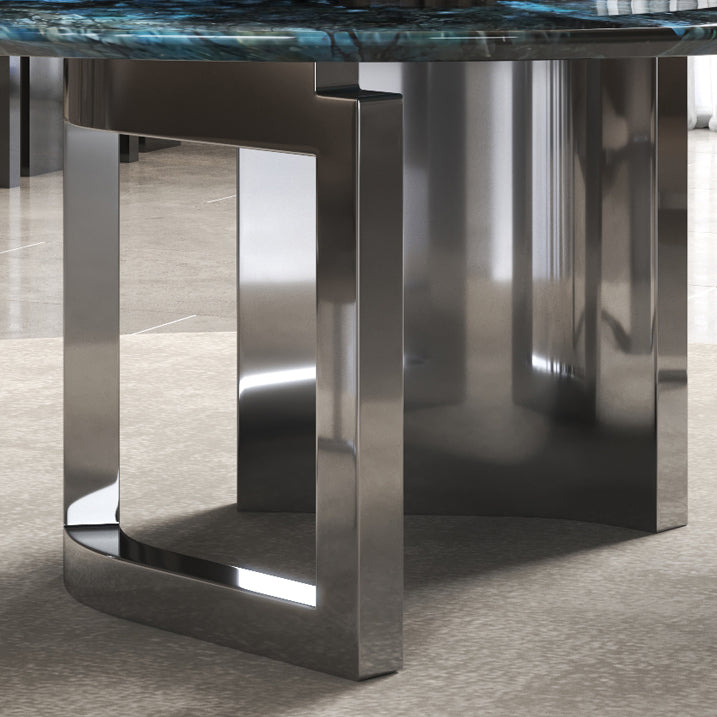 1/4/7 Pieces Stone Top Stainless Steel Base Dining Set for Home Clearhalo 'Dining Room Sets' 'Dining Tables & Seating' 'dining_room_set' 'furn' 'furn_dining_room_set' 'Furniture' 'Kitchen & Dining Furniture' 7807295