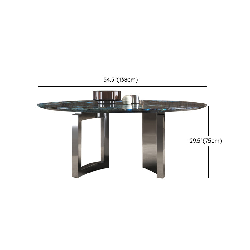 1/4/7 Pieces Stone Top Stainless Steel Base Dining Set for Home Clearhalo 'Dining Room Sets' 'Dining Tables & Seating' 'dining_room_set' 'furn' 'furn_dining_room_set' 'Furniture' 'Kitchen & Dining Furniture' 7807300
