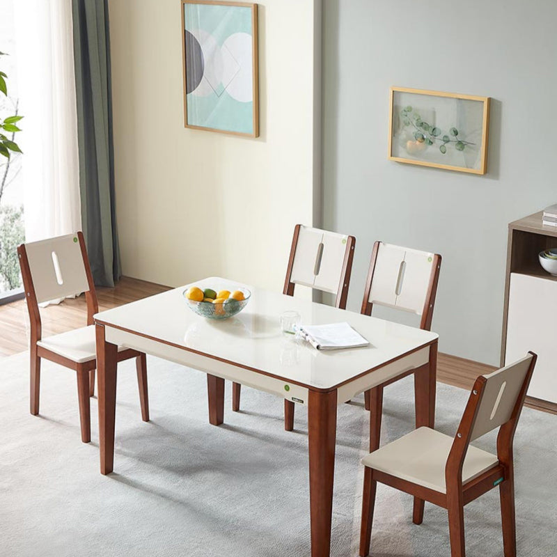 5/7 pièces en verre en bois massif en bois massif 4 jambes Ensemble pour la maison