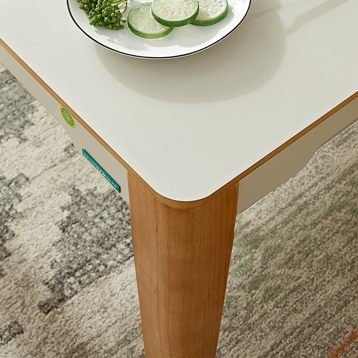 5/7ピースガラストップソリッドウッドフレーム4脚ダイニングセットホーム用