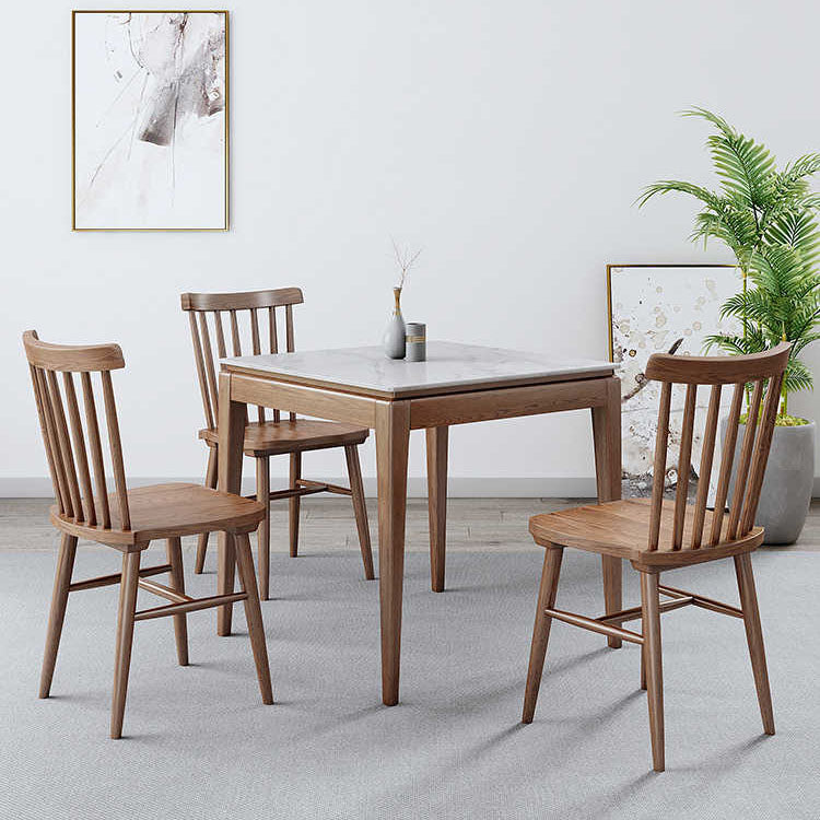 1/5 pezzi set da pranzo quadrato in pietra sinterizzato moderno per casa