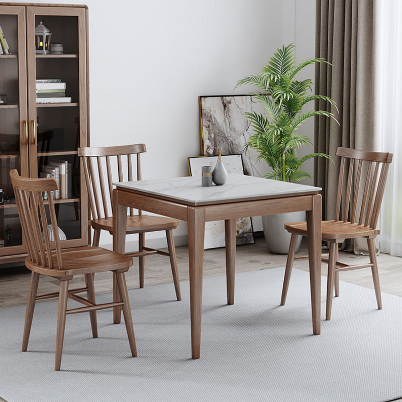 1/5 pezzi set da pranzo quadrato in pietra sinterizzato moderno per casa