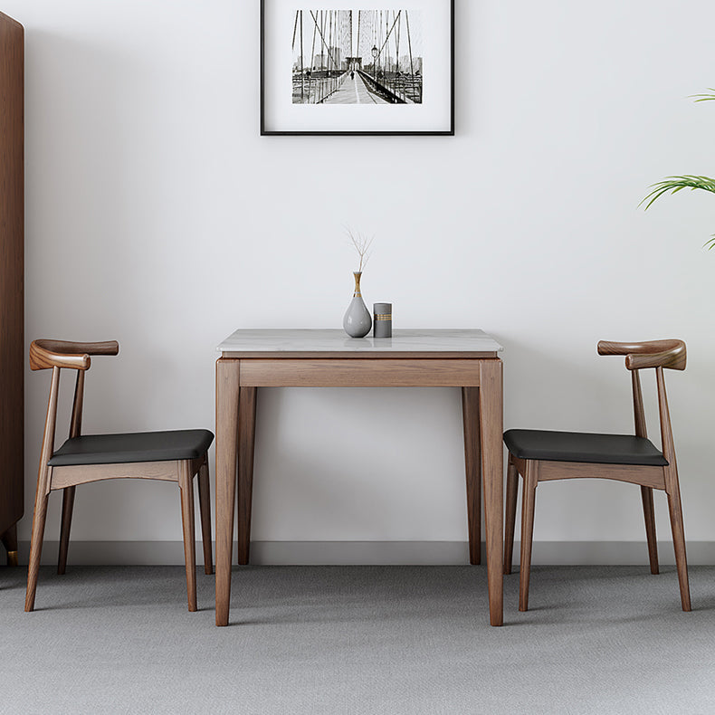 1/5 pezzi set da pranzo quadrato in pietra sinterizzato moderno per casa