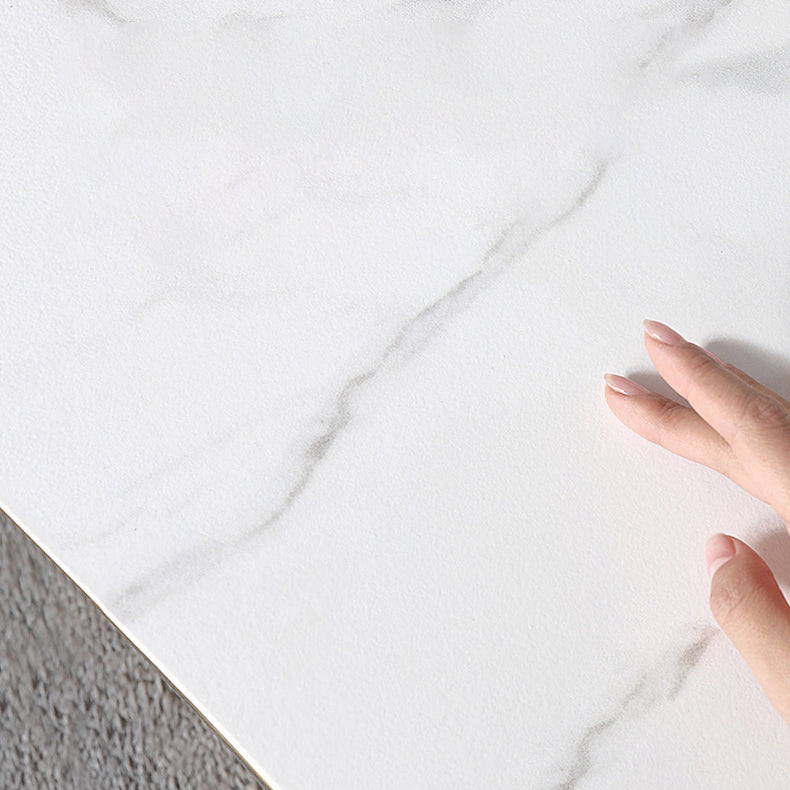 1/5 pezzi set da pranzo quadrato in pietra sinterizzato moderno per casa