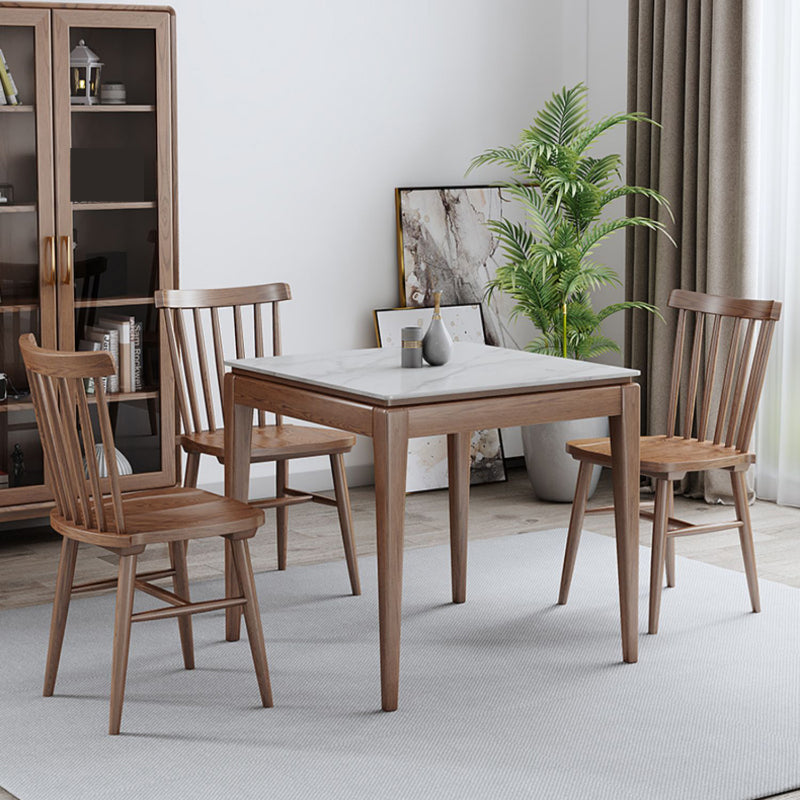 1/5 pezzi set da pranzo quadrato in pietra sinterizzato moderno per casa